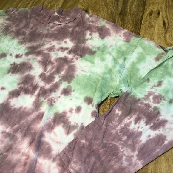 FREE People We The Free Tie Dye Purple Green Combo Long Sleeve Size Small - Picture 3 of 10